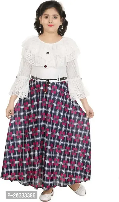SFC Fashions Girls Cotton Blend Midi/Knee Length Casual Dress (Check_P)