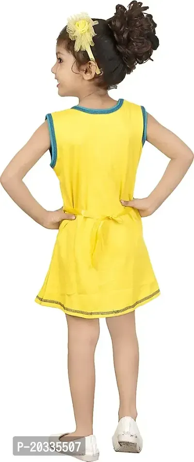 SFC Fashions Girls Cotton Blend Midi/Knee Length Casual Dress (YELLOWKIDS)-thumb3