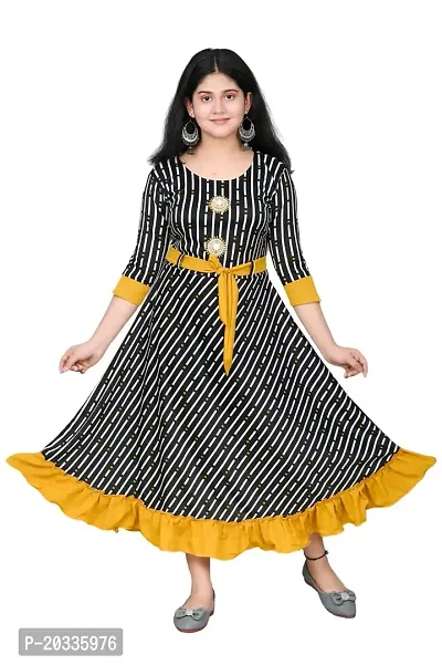 SFC FASHIONS Girl's Cotton Blend Midi Casual Dress (G-441)-thumb0