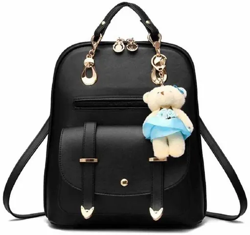 Trendy Teddy PU Leather Backpacks For Women