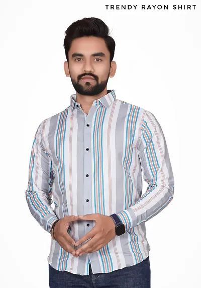 Cotton Blend Long Sleeves Casual Shirt For Men