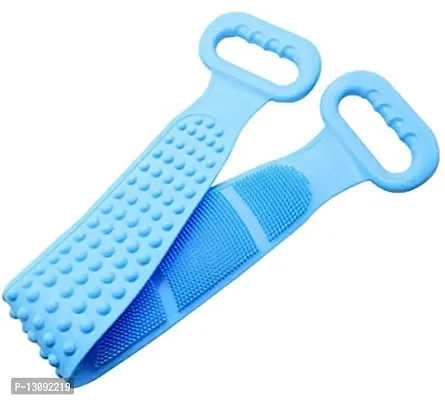 HOUSEHOLD HUB Silicone Body Back Scrubber Double Side Bathing Brush for Skin Deep Cleaning Massage, Dead Skin Removal Exfoliating Belt for Shower, Easy to Clean, Lathers Well for Men & Women bb15