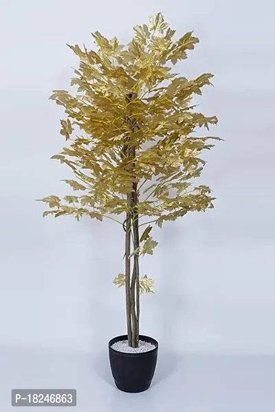 Real Pbr Artificial Maple Tree Bonsai Plant Home Decorative For Indoor Outdoor Home Office Garden Party Decor Set Of 3 Golden-thumb3