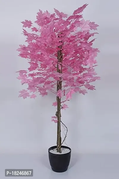 Real Pbr Artificial Maple Tree Bonsai Plant Home Decorative For Indoor Outdoor Home Office Garden Party Decor Set Of 3 Pink-thumb2