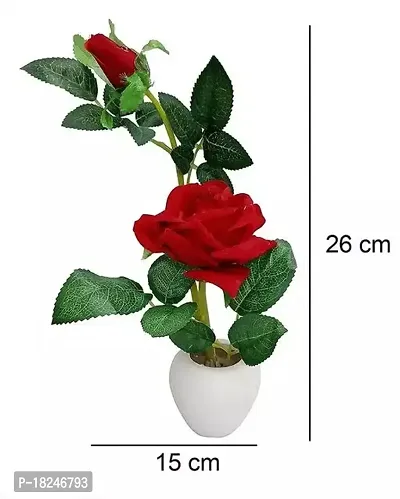 Real Pbr Artificial Flower Pots Faux Plants Plants With Pot Red Rose Pots Set Of 2 Studio Plants For Home Decor Living Room Balcony-thumb4