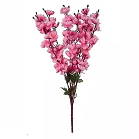 Real Pbr Artificial Home Decoration Cherry Blossom 7 Stick Bunch Pink Color Pack Of 2-thumb1