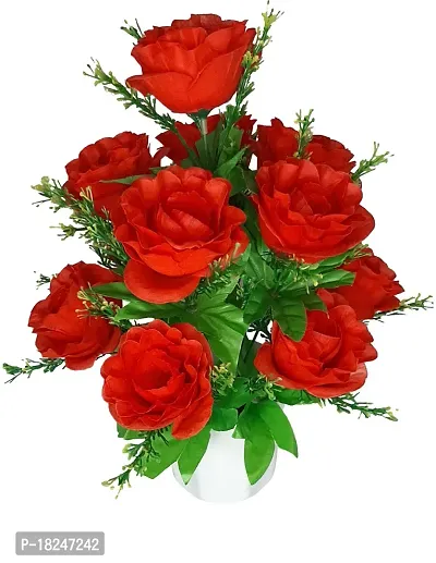 Real Pbr Red Rose Artificial Flower With Pot 12 Inch Pack Of 1 Flower With Basket-thumb3