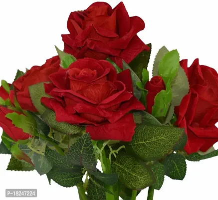 Real Pbr Artificial Rose Flowers Red Red Rose Artificial Flower 13 Inch Pack Of 2 Flower Bunch-thumb3