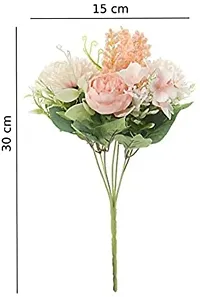 Real Pbr Artificial Multiflora Flower Roses Fake Flowers Sticks Bunch Decorative Items For Home Decoration Plants And Craft Items Corner Without Vase Pot Peach Pack Of 1-thumb1