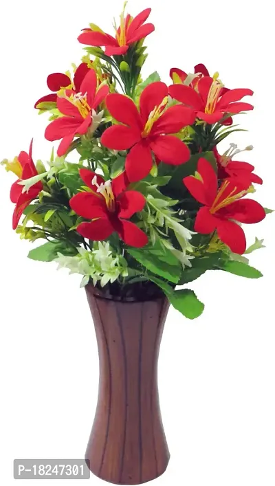 Real Pbr Red Lily Artificial Flower 15 Inch Pack Of 1 Flower Bunch-thumb3