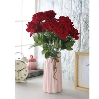Real Pbr Artificial Velvet Rose Bouquet Natural Looking Leaves Red Multicolor Rose Artificial Flower 15 Inch Pack Of 1 Flower Bunch-thumb1