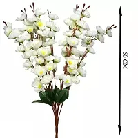 Real Pbr Artificial Home Decoration Cherry Blossom 7 Stick Bunch White Color Pack Of 1-thumb1