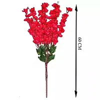 Real Pbr Artificial Home Decoration Cherry Blossom 7 Stick Bunch Red Color Pack Of 1-thumb1