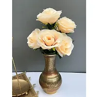 Real Pbr Artificial Flower Bunch 5Roses Home Decor-thumb1