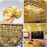 Real Pbr Artificial Golden Grape Leaves Vine Fake Hanging Garland Plants 3 Pcs Each-thumb3