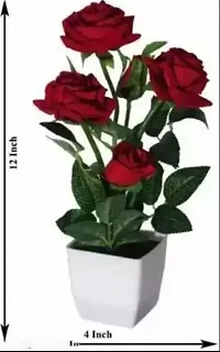 Real Pbr Artificial Flower Pots Faux Plants Plants With Pot Red Rose Pots Set Of 2 Studio Plants For Home Decor Living Room Balcony-thumb1