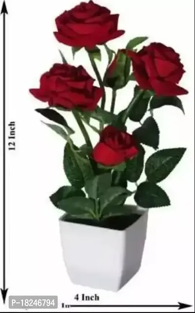 Real Pbr Artificial Flower Pots Faux Plants Plants With Pot Red Rose Pots Set Of 2 Studio Plants For Home Decor Living Room Balcony-thumb2