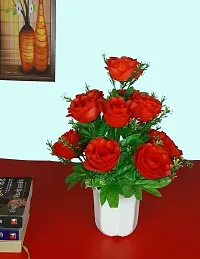 Real Pbr Red Rose Artificial Flower With Pot 12 Inch Pack Of 1 Flower With Basket-thumb1