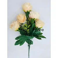 Real Pbr Artificial Flower Bunch 5Roses Home Decor-thumb3