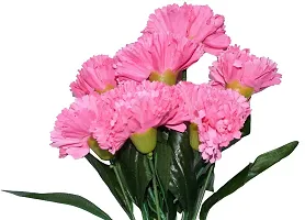 Real Pbr Beautiful Artificial Decorative Carnation Flower Bunch With 7 Heads Pink Carnations Artificial Flower With Pot 16 Inch Pack Of 1 Flower Bunch-thumb2