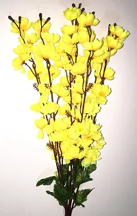 Real Pbr Yellow Pink Orchids Artificial Flower 35.5 Inch Pack Of 1 Flower Bunch-thumb2