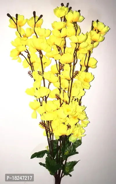 Real Pbr Yellow Pink Orchids Artificial Flower 35.5 Inch Pack Of 1 Flower Bunch-thumb3