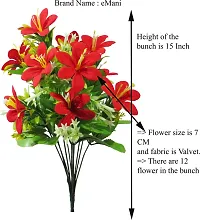 Real Pbr Red Lily Artificial Flower 15 Inch Pack Of 1 Flower Bunch-thumb1