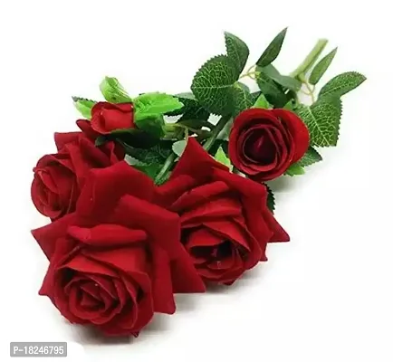 Real Pbr Artificial Red Rose Kali Bunch For Home Decoration Red Rose 1 Bunch-thumb3