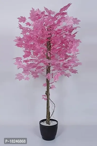 Real Pbr Artificial Maple Tree Bonsai Plant Home Decorative For Indoor Outdoor Home Office Garden Party Decor Set Of 5 Pink-thumb2
