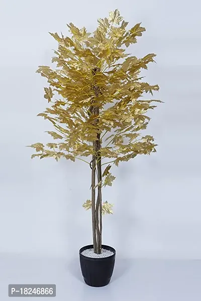 Real Pbr Artificial Maple Tree Bonsai Plant Home Decorative For Indoor Outdoor Home Office Garden Party Decor Set Of 12 Golden-thumb3