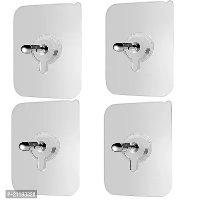 4 Pcs Adhesive Screw Hook Oil and Waterproof No-Trace Without Drilling Hooks for Bathroom Kitchen Home