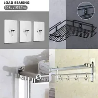 10 Pcs Adhesive Screw Hook Oil and Waterproof No-Trace Without Drilling Hooks for Bathroom Kitchen Home-thumb3