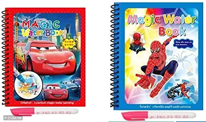 Water Magic Books-Animal Theme - Unlimited Fun With Drawing For Kids - Chunky-Size Water Pen - Reusable Water-Reveal Activity Pad Pack Of 2