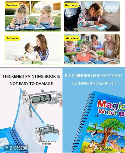 Water Magic Books-Animal Theme - Unlimited Fun With Drawing For Kids - Chunky-Size Water Pen - Reusable Water-Reveal Activity Pad Pack Of 1-thumb4