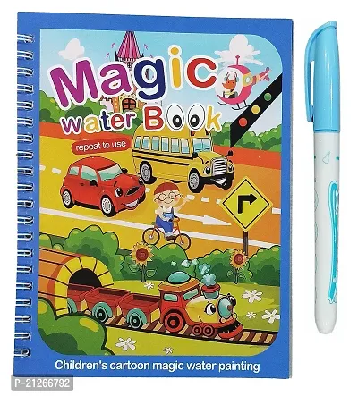 Water Magic Books-Animal Theme - Unlimited Fun With Drawing For Kids - Chunky-Size Water Pen - Reusable Water-Reveal Activity Pad Pack Of 1-thumb2