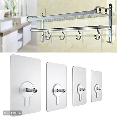 4 Pcs Adhesive Screw Hook Oil and Waterproof No-Trace Without Drilling Hooks for Bathroom Kitchen Home