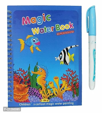 Water Magic Books-Animal Theme - Unlimited Fun With Drawing For Kids - Chunky-Size Water Pen - Reusable Water-Reveal Activity Pad Pack Of 1