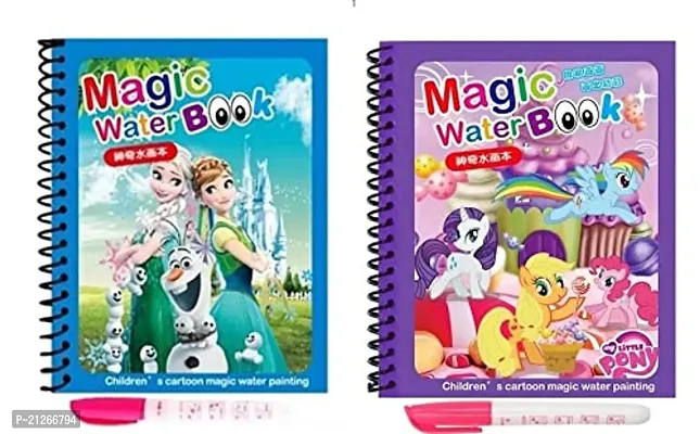Water Magic Books-Animal Theme - Unlimited Fun With Drawing For Kids - Chunky-Size Water Pen - Reusable Water-Reveal Activity Pad Pack Of 2