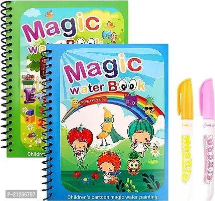 Water Magic Books-Animal Theme - Unlimited Fun With Drawing For Kids - Chunky-Size Water Pen - Reusable Water-Reveal Activity Pad Pack Of 2