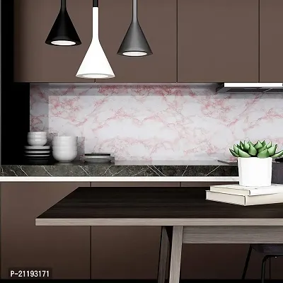 Premium Vinyl Pink Marble V Wall Stickers-thumb2