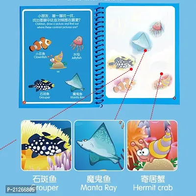 Water Magic Books-Animal Theme - Unlimited Fun With Drawing For Kids - Chunky-Size Water Pen - Reusable Water-Reveal Activity Pad Pack Of 1-thumb4