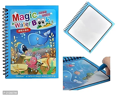 Water Magic Books-Animal Theme - Unlimited Fun With Drawing For Kids - Chunky-Size Water Pen - Reusable Water-Reveal Activity Pad Pack Of 1