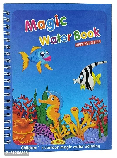 Water Magic Books-Animal Theme - Unlimited Fun With Drawing For Kids - Chunky-Size Water Pen - Reusable Water-Reveal Activity Pad Pack Of 1-thumb3