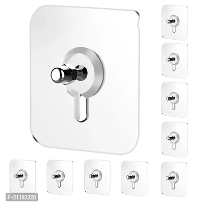 10 Pcs Adhesive Screw Hook Oil and Waterproof No-Trace Without Drilling Hooks for Bathroom Kitchen Home