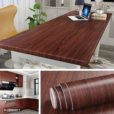 Dark Brown Wooden (200*45CM L*W - 9SQFT Approx.)PVC SELF Adhesive Space Wallpaper Peel and Stick Easy to Stick and Kitchen-thumb3