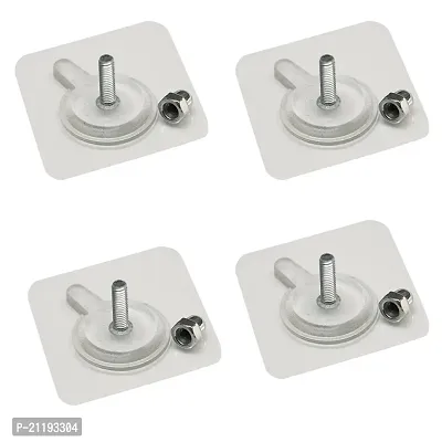 4 Pcs Adhesive Screw Hook Oil and Waterproof No-Trace Without Drilling Hooks for Bathroom Kitchen Home