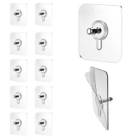 6 Pcs Adhesive Screw Hook Oil and Waterproof No-Trace Without Drilling Hooks for Bathroom Kitchen Home-thumb1