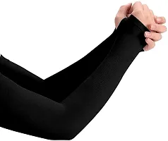 WIFFO Cotton Arm Sleeve For Men  Women (Free, Black)02-thumb1