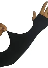 WIFFO Cotton Arm Sleeve For Men  Women (Free, Black)02-thumb3