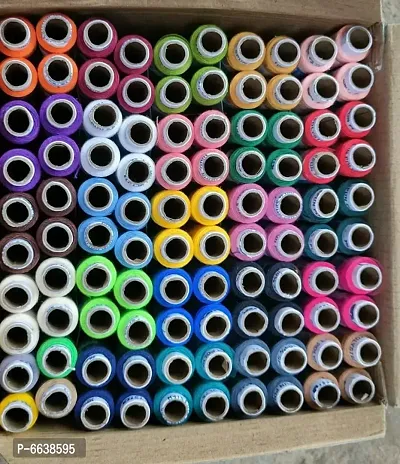Multicoloured Sewing Thread 100% Spun Polyester Sewing Thread 100 Tubes (25 Shades 4 Tube Each) Ladies Special Thread/Dhaga 100 Pcs Sewing Threads Spools with Fast Colour Design,150M Each)